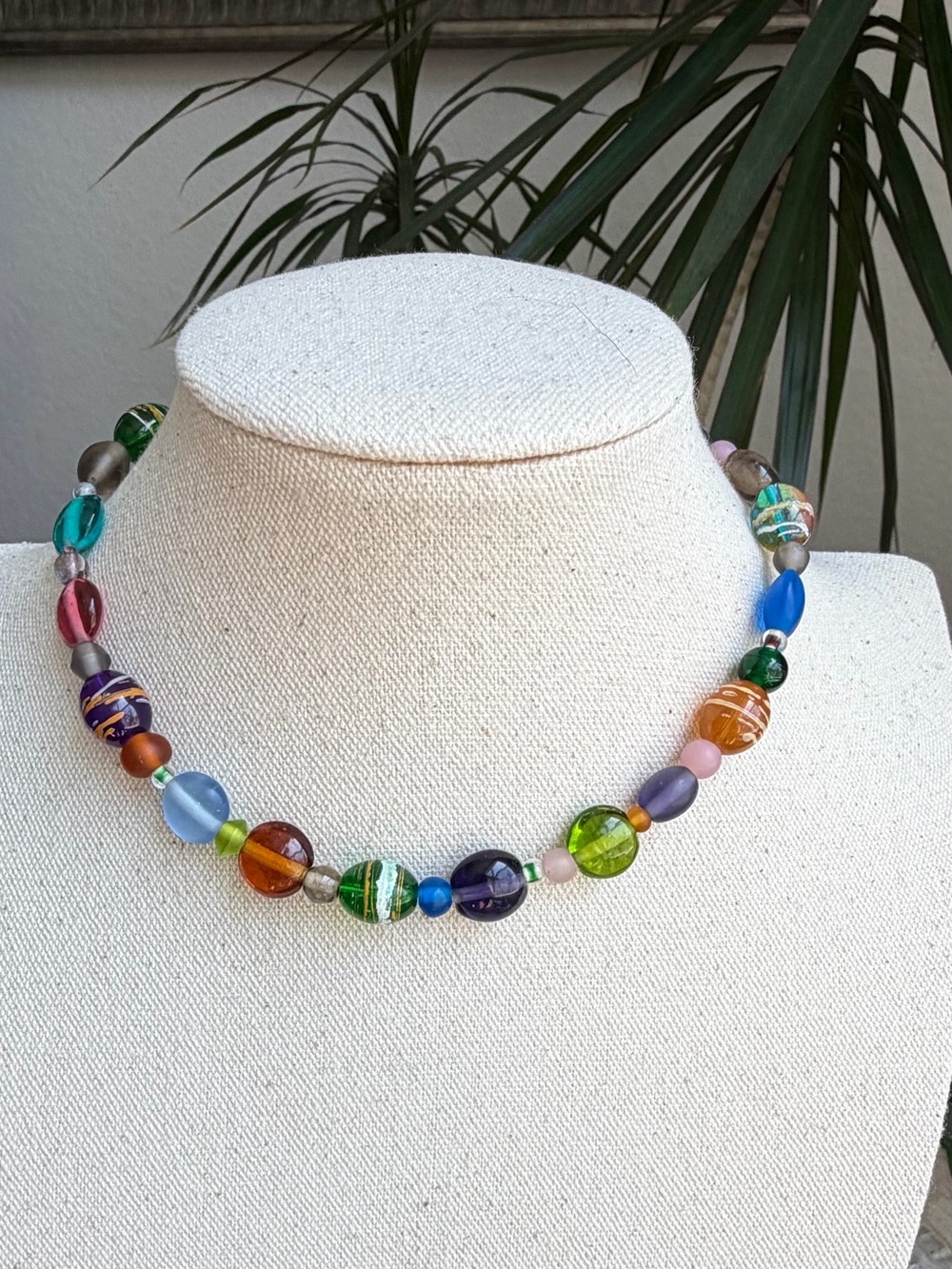 Handmade Colorful Glass Beaded Artisan Choker Necklace
